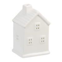 TEELICHTHAUS - Weiß, Keramik (12cm) - Relaxdays