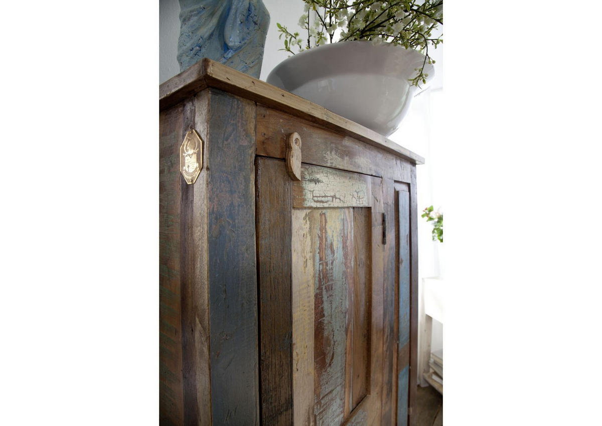 KOMMODE Altholz 70x40x120 mehrfarbig lackiert NATURE OF SPIRIT #58 - Multicolor, Holzwerkstoff (70/120/40cm) - Massivmoebel24