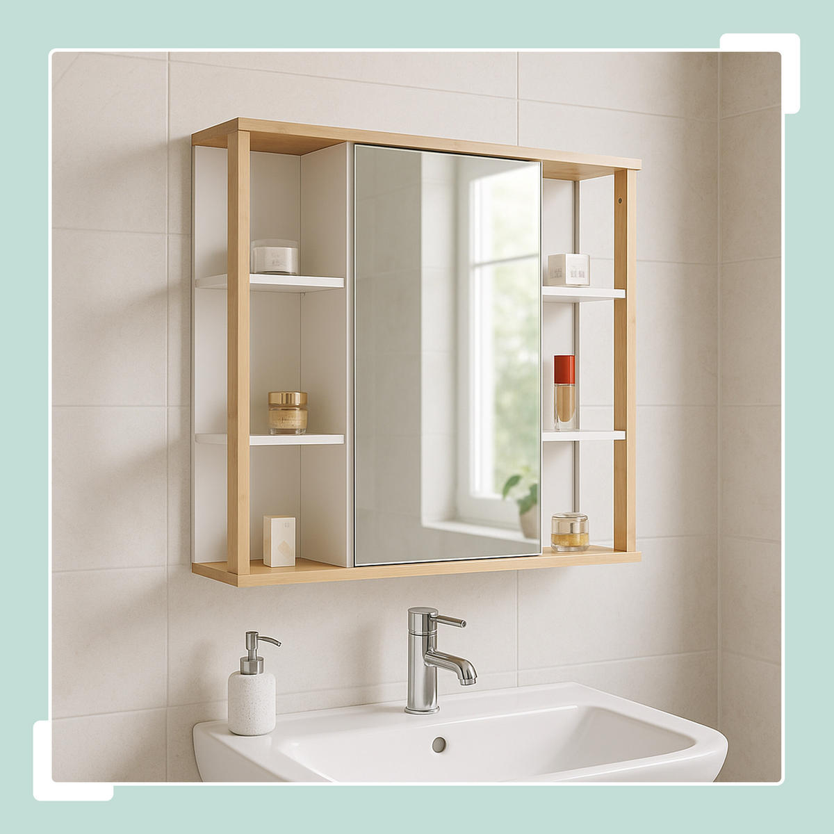 ZRKADLOVÝ šatník - viacfarebná, drevo/kompozitné drevo (62/64/21cm) - Relaxdays