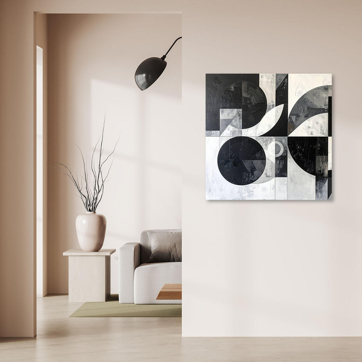 LEINWANDBILD 3D und geometrisch 40x40cm - Schwarz, Textil (40/40cm) - Feeby