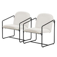 LOUNGESESSEL 2er Set, Beige - Schwarz, Metall (65/76/61cm) - ML-DESIGN