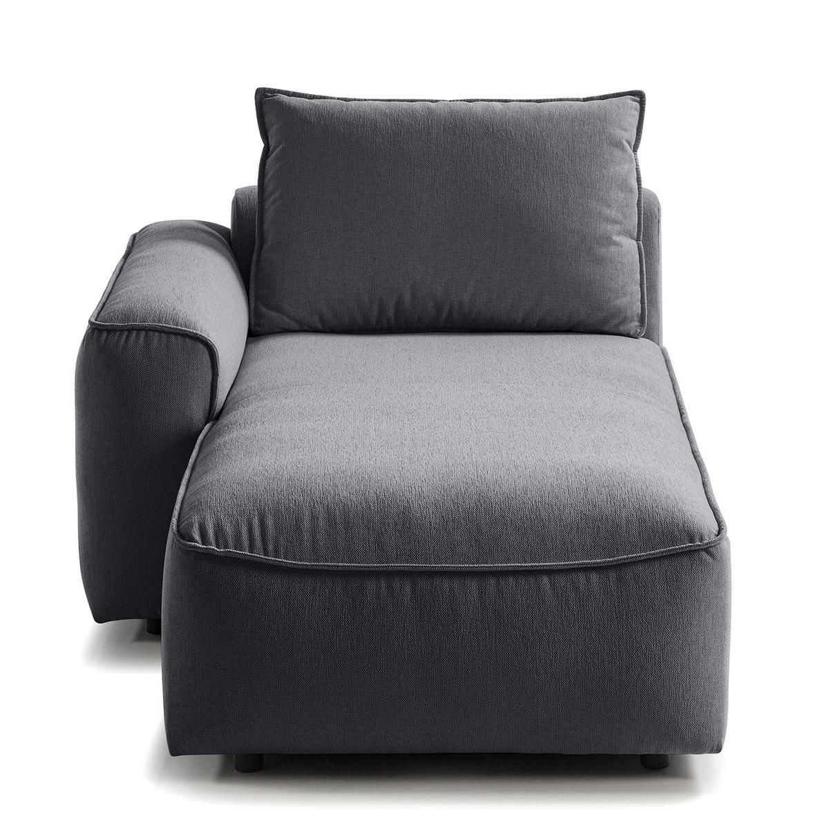 MODULLONGCHAIR - Grau, Holz/Textil (170/82/105cm) - home24