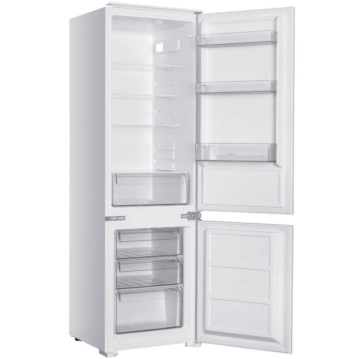KÜHL-GEFRIER-KOMBINATION Einbau, 178cm Nische, 249 Liter, Schlepptürtechnik, Einbaukühlschrank mit Gefrierfach, CFB2491E - Weiß, Glas/Kunststoff (54/178/54cm) - homeX