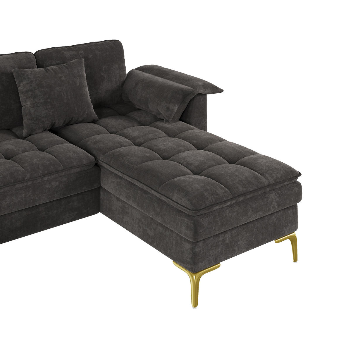 WOHNLANDSCHAFT DE-33295 Cloud-Optik mit 2 Chaiselongues Grau - Grau, Holzwerkstoff (262/86/134cm) - ComfortXL
