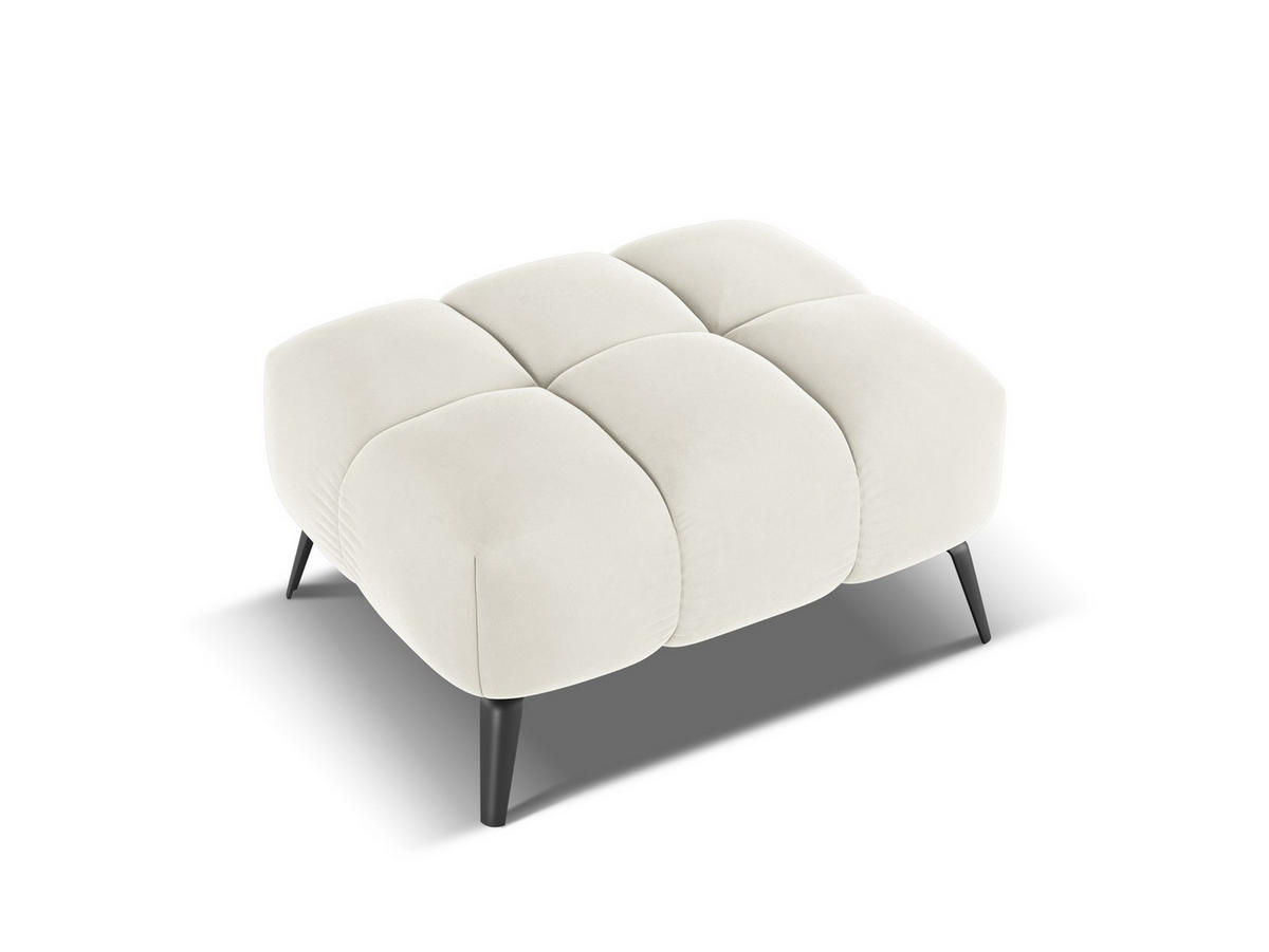 POUF Samt Stoff Beige - Beige/Creme, Textil/Metall (78/41/60cm) - Makamii