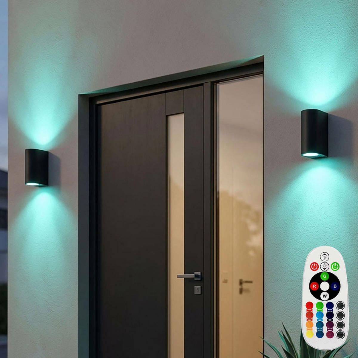 LED AUSSEN-WANDLEUCHTE Aluminium Schwarz 2er Set - Schwarz, Metall (6.8/15/9.2cm)