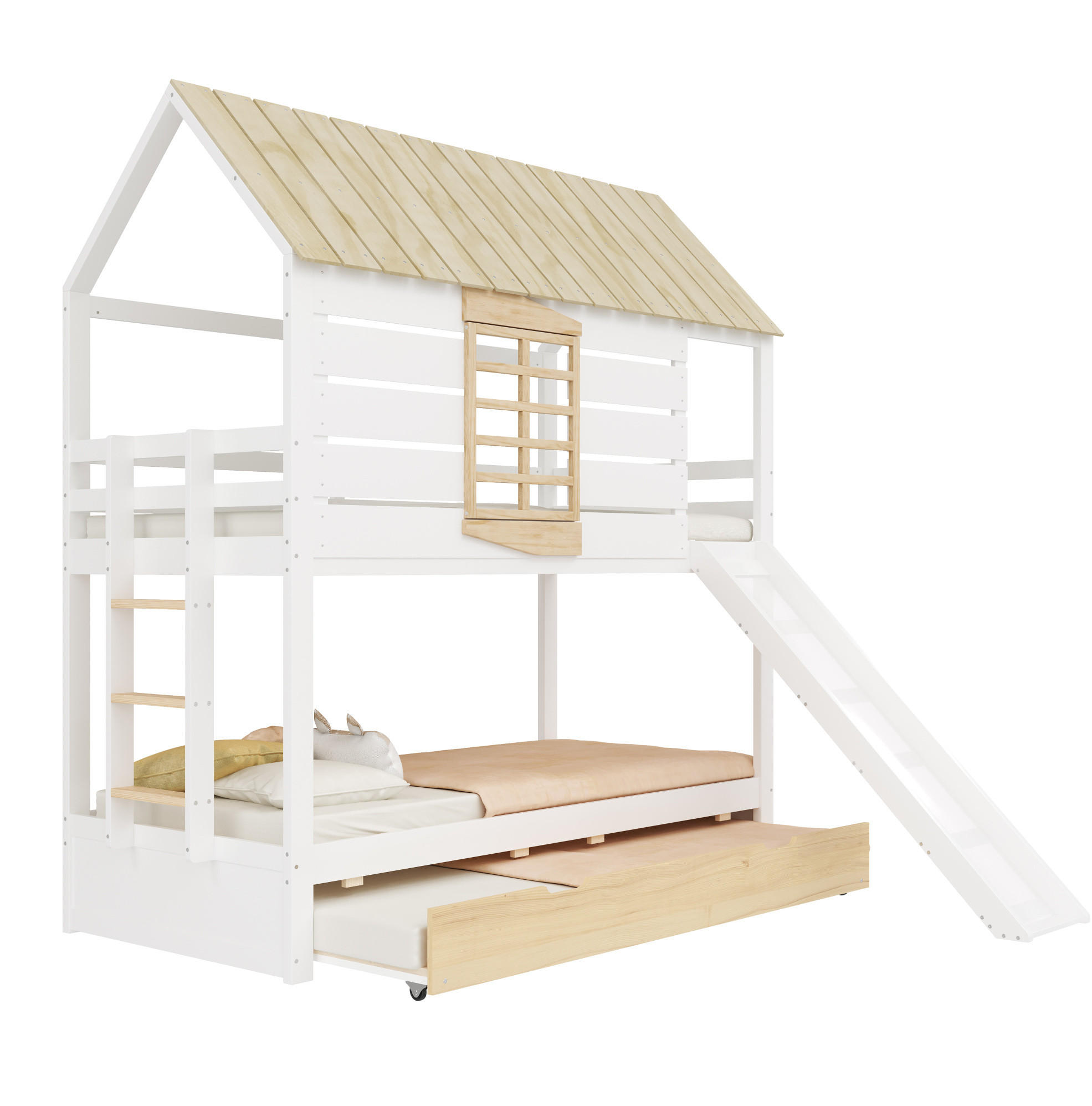 Okwish Etagenbett Weiß 90x200 cm