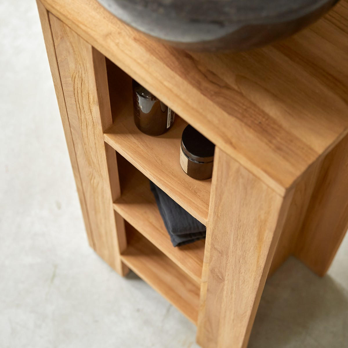 WASCHTISCHUNTERSCHRANK Stelle Natur aus Teak - Naturfarben, Holz (30/78/40cm) - Tikamoon