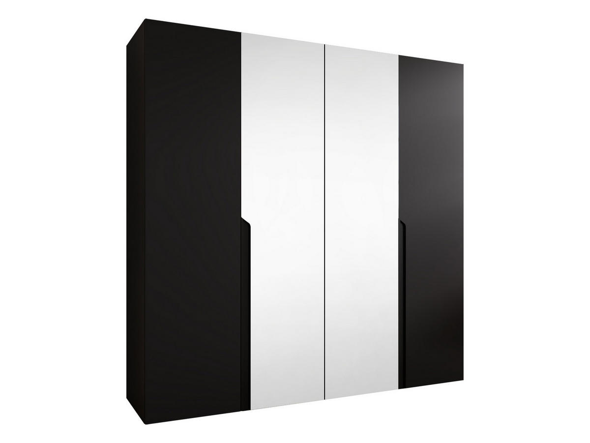 DREHTÜRENSCHRANK Mila II 200 - Schwarz, Holzwerkstoff/Kunststoff (200/202/52cm) - MIRJAN24