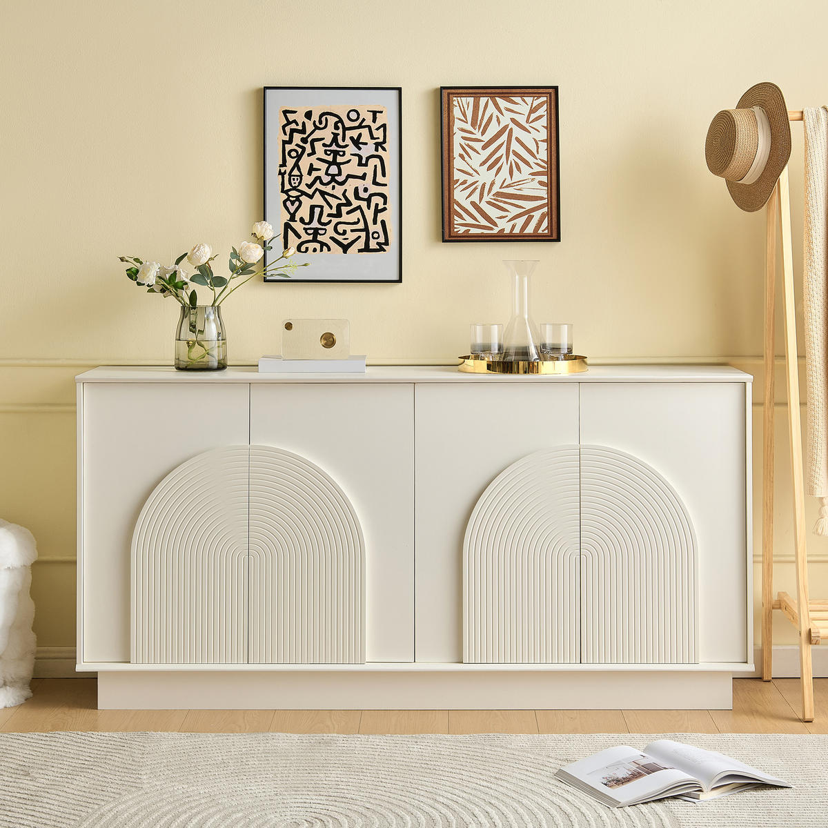 SIDEBOARD 160 cm 4 Türen weiß - Weiß, Holzwerkstoff (160/80/38cm)