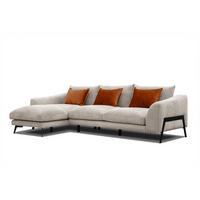 ECKSOFA WINTER 4-Sitzer, ecru - Ecru/Schwarz, Holzwerkstoff/Textil (158/269cm) - Courtois Laville