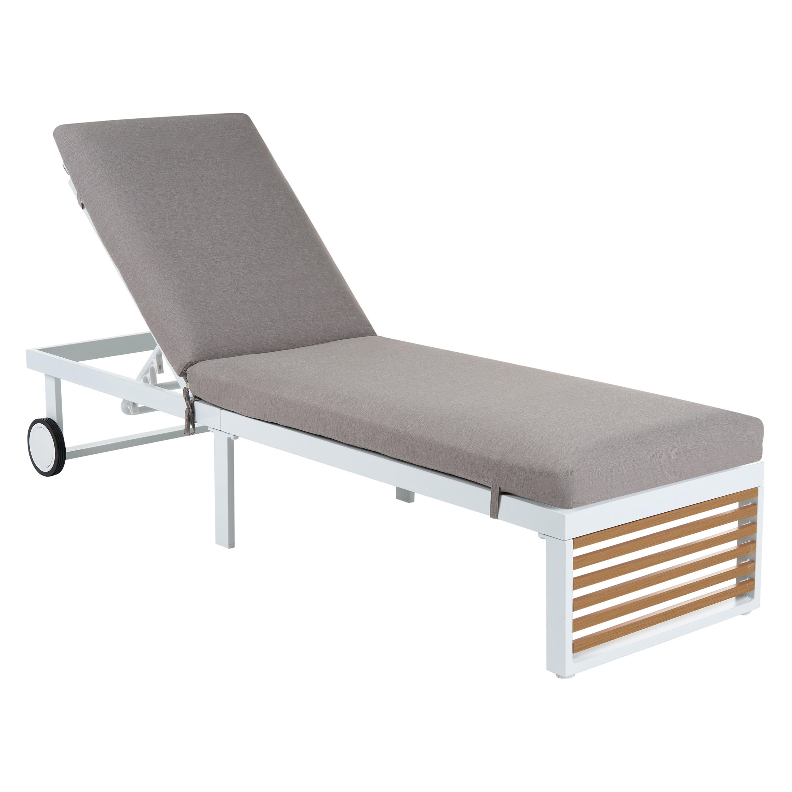 SONNENLIEGE mit Kissen Grau Verdello - Grau, Metall (190/42/60cm)