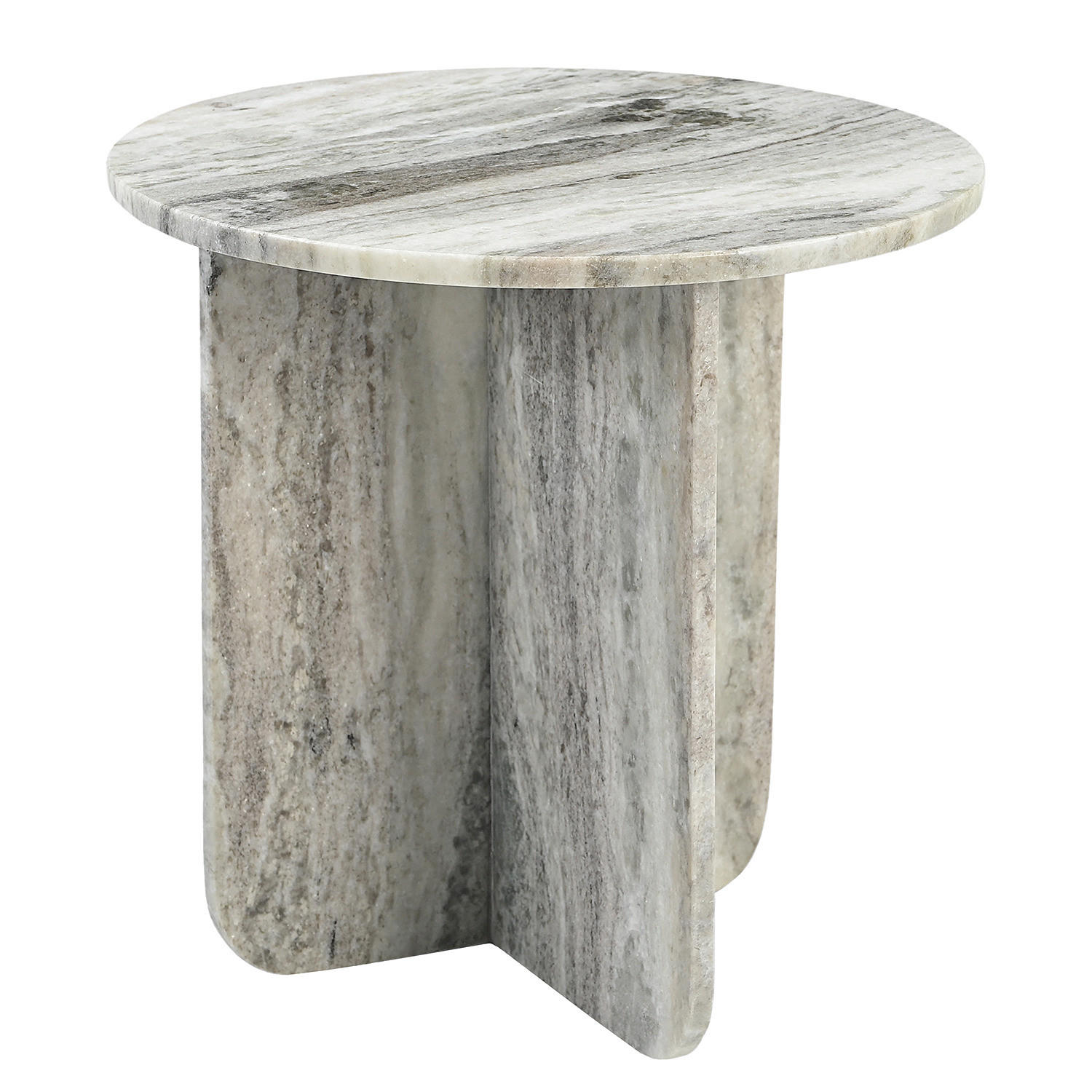 BEISTELLTISCH - Marmor Grau - Grau, Stein (40/40/40cm) - home24