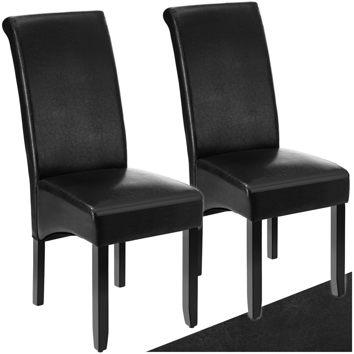 ESSZIMMERSTUHL 2er Set 44 x 63 x 106 cm schwarz - Schwarz, Textil (44/106/45cm) - tectake