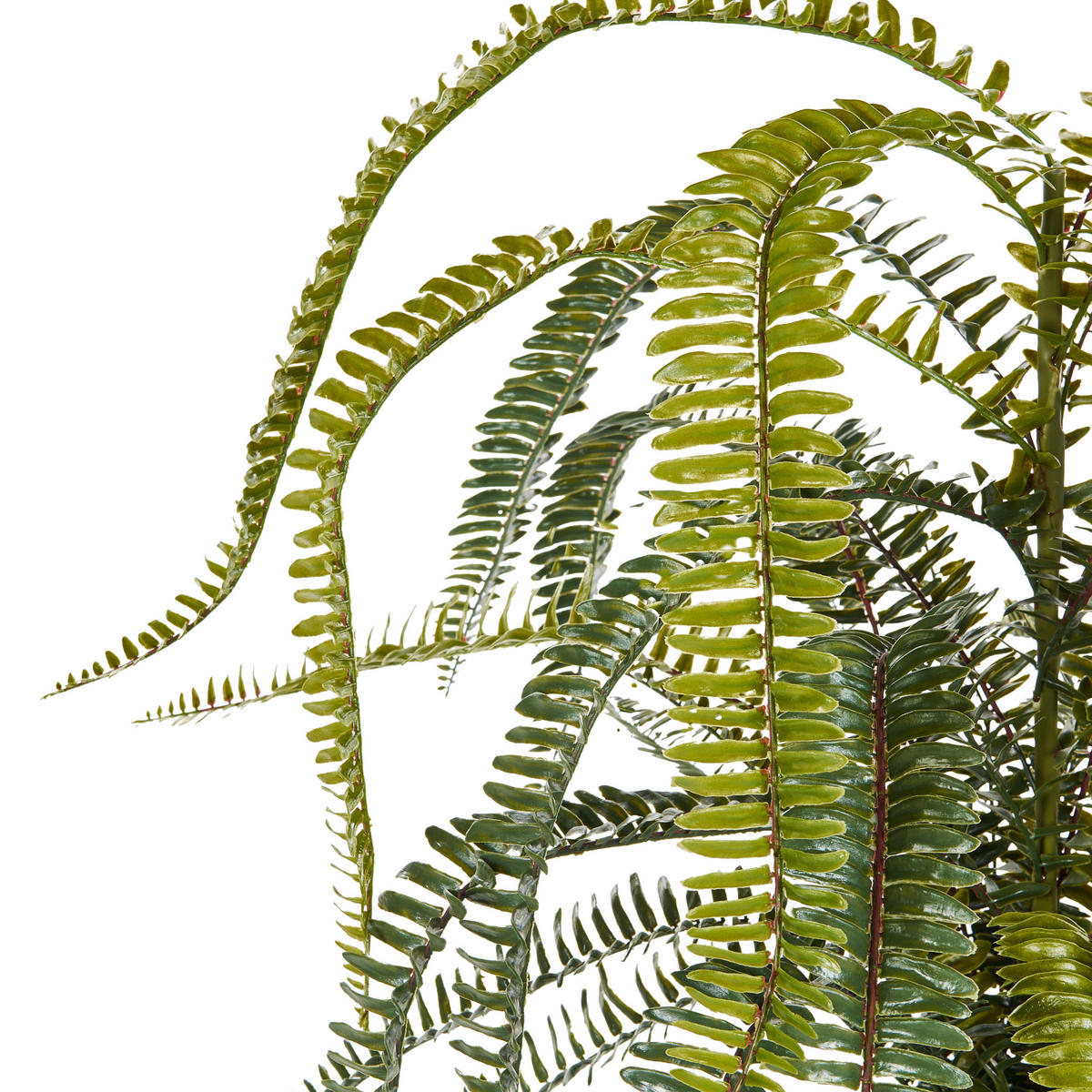 KUNSTPFLANZE im Blumentopf 105 cm Grün/Schwarz Fern Leaf Plant - Schwarz/Grün, Kunststoff (105cm) - Beliani