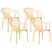 GARTENSTUHL 4er-Set Beige Andora - Beige, Kunststoff (53/78/50cm) - Beliani