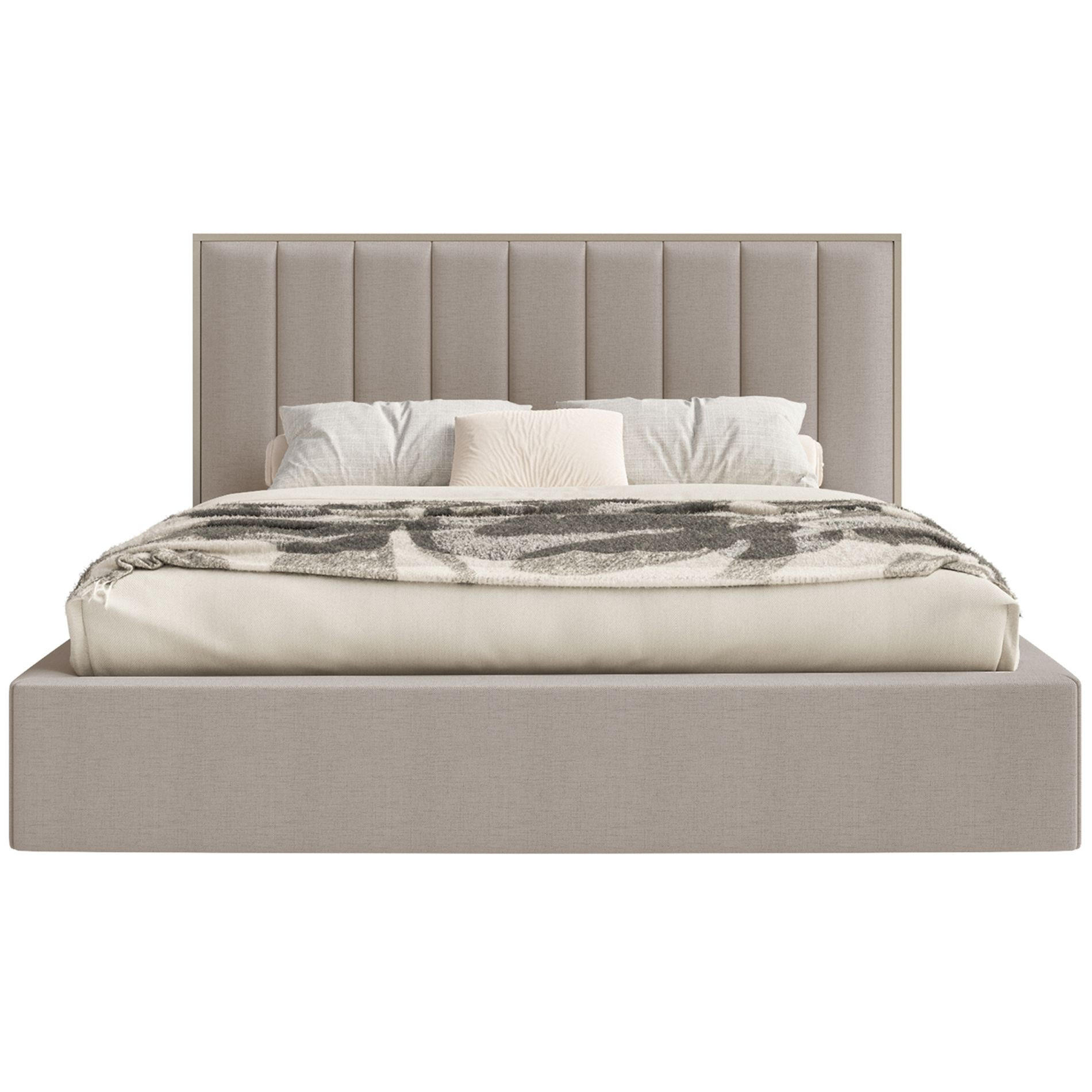 POLSTERBETT Togents Braun mit Chenillebezug und LED, 180x200 cm - Braun, Textil (180/200cm) - Selsey