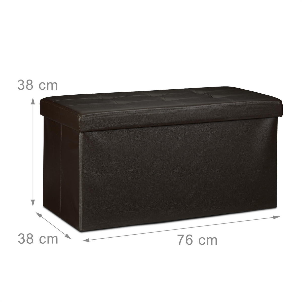 SITZBANK Stauraum - Braun, Holzwerkstoff/Kunststoff (38/38/76cm) - Relaxdays