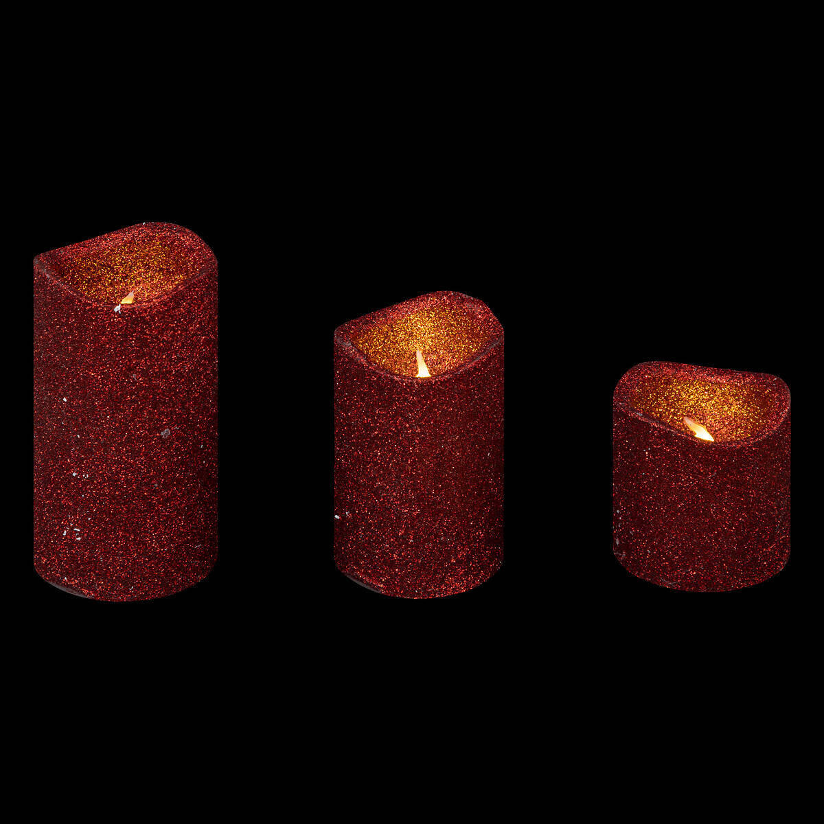 LED-KERZEN 3er-Set - Rot, Kunststoff (5/5/10cm) - Atmosphera Createur d´interieur
