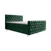 BOXBETT CHESTER PLUS 200x200, mit Matratze H3 und Topper, Monolith 37 - Grün, Holz/Textil (200/200cm) - Bedante