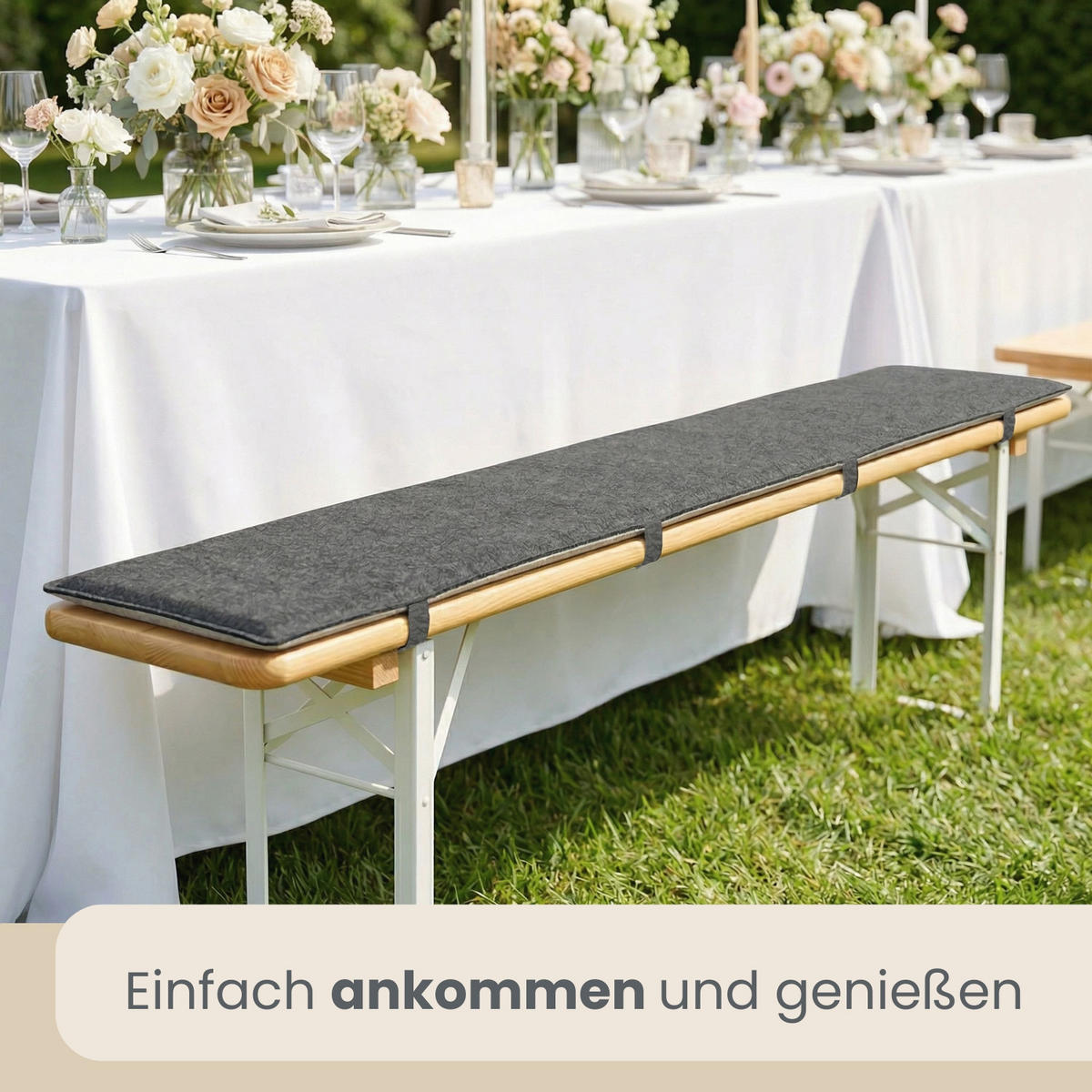BIERBANKAUFLAGE Filz, 2er Set, Grau, 220/25/1 cm - Grau, Kunststoff (25/1/220cm) - Dunedesign