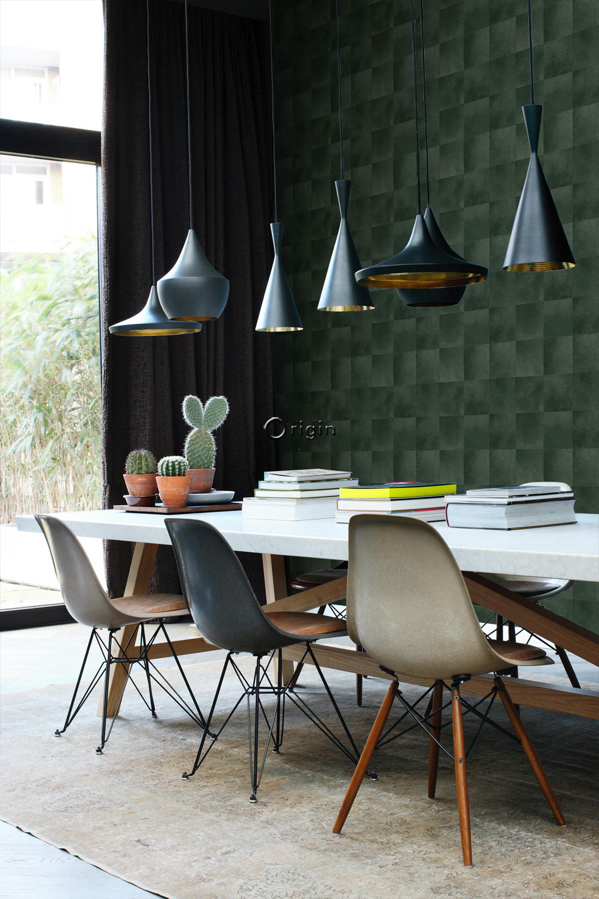TAPETE Tierhautmuster 53 cm x 10.05 m - Grün, Papier (53/1000cm) - Origin Wallcoverings