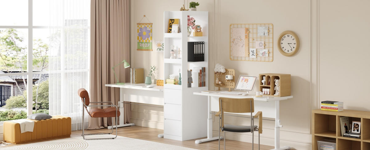 HIGHBOARD 60/200/40 cm Weiß aus Spanplatte mit 3 Schubladen - Weiß, Holzwerkstoff (40/200/60cm) - OKMYHOME