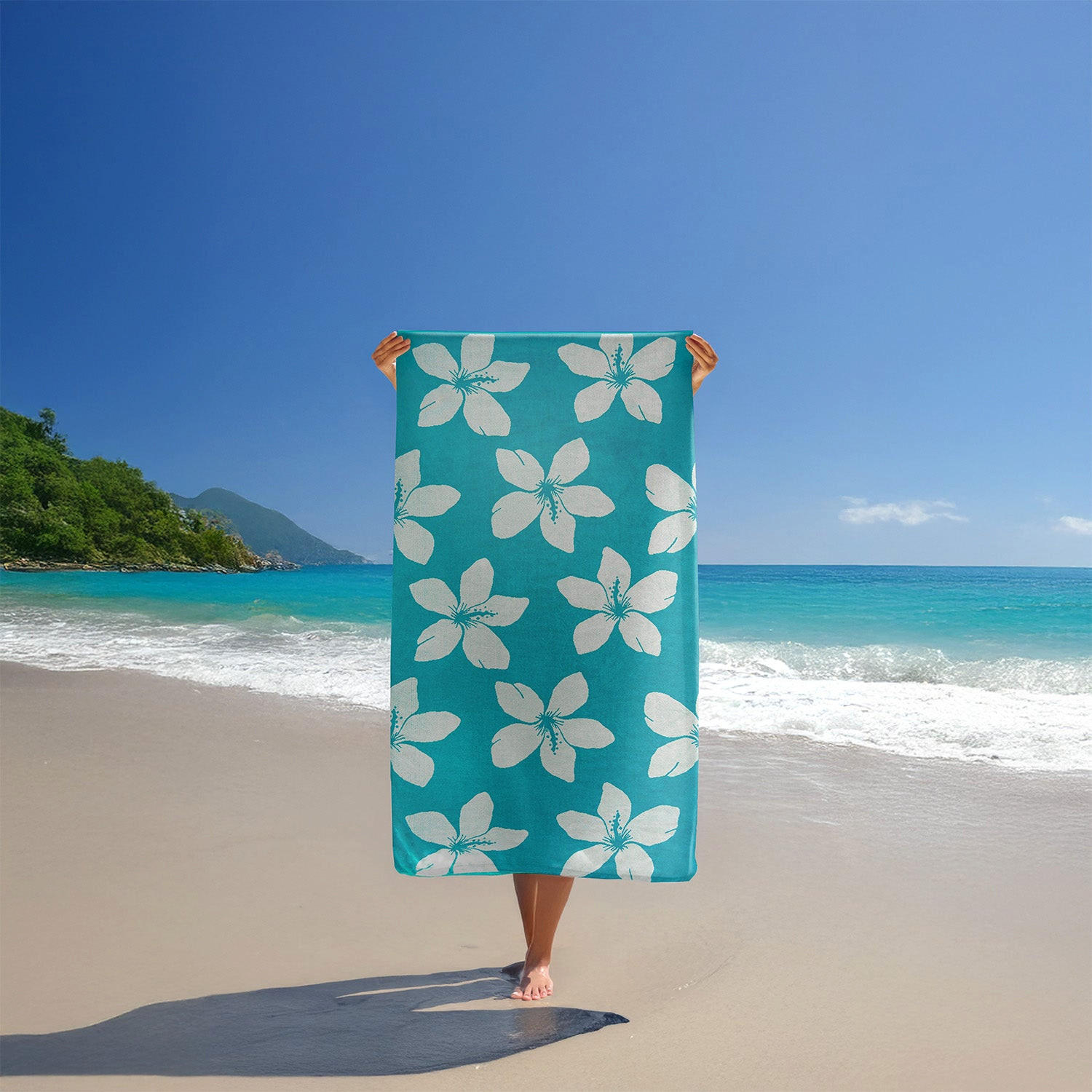 STRANDTUCH Frottee Velours Jacquard Blau 90x170 400g/m² - Caracol - Blau, Textil (170/90cm) - LE COMPTOIR DE LA PLAGE