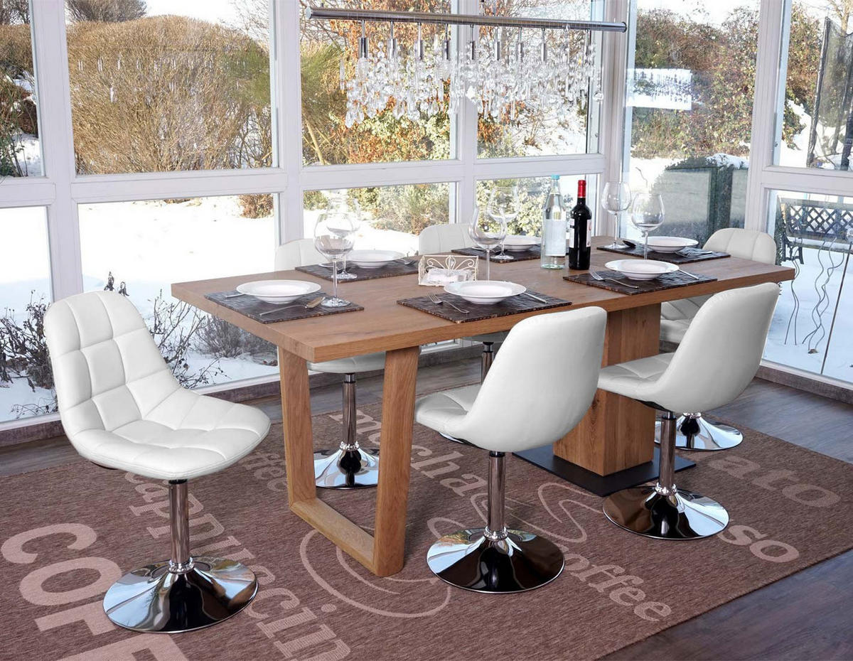 ESSZIMMERSTUHL Weiß 6er-Set - Weiß, Textil (47/84/50cm) - MCW