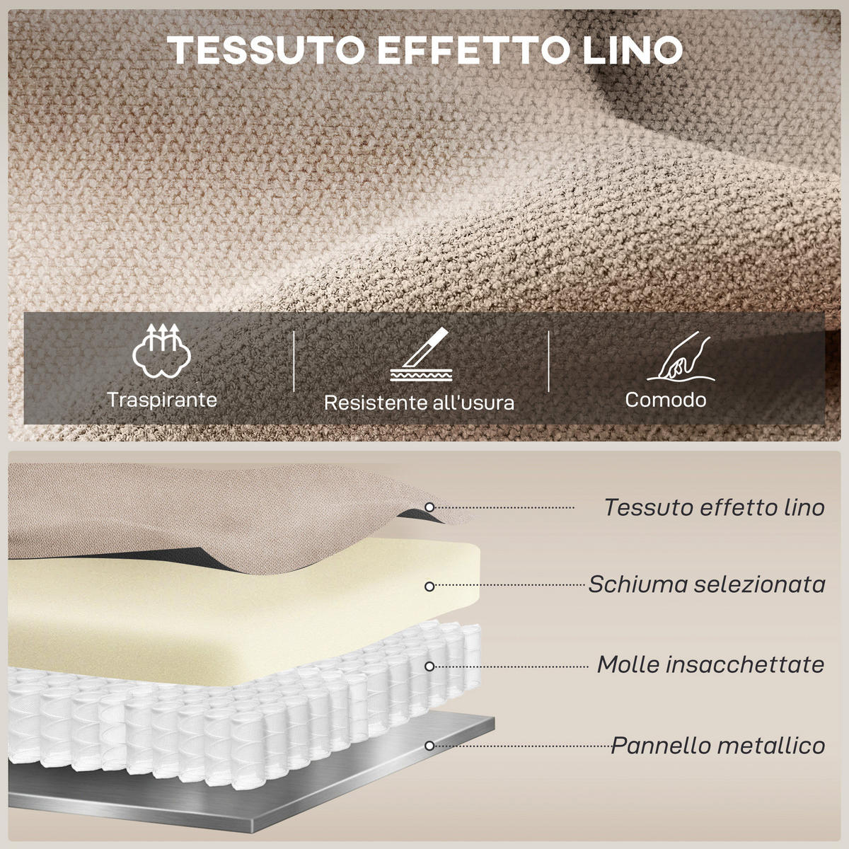 RELAXSESSEL,MANUELL dicker Stoff gepolsterte Armlehnen Fußstütze,beige - Beige, Textil (85/105/93cm) - Vallsero