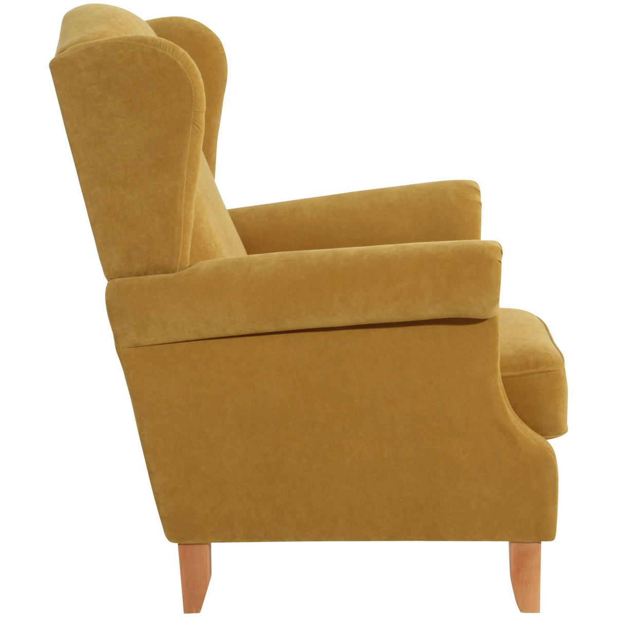 OHRENSESSEL Katria Bezug Veloursstoff Buche natur / mais - Gelb, Kunststoff (88/108/84cm) - 58aufmkessel