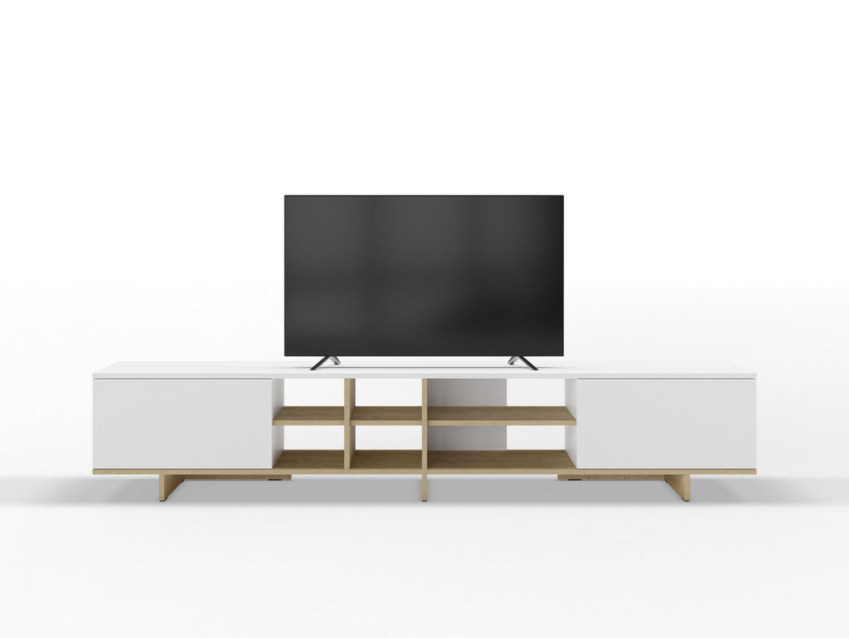 TV-STÄNDER Cequoia Weiß 230/35.6/44 cm - Weiß, Holz (35.6/44/230cm)
