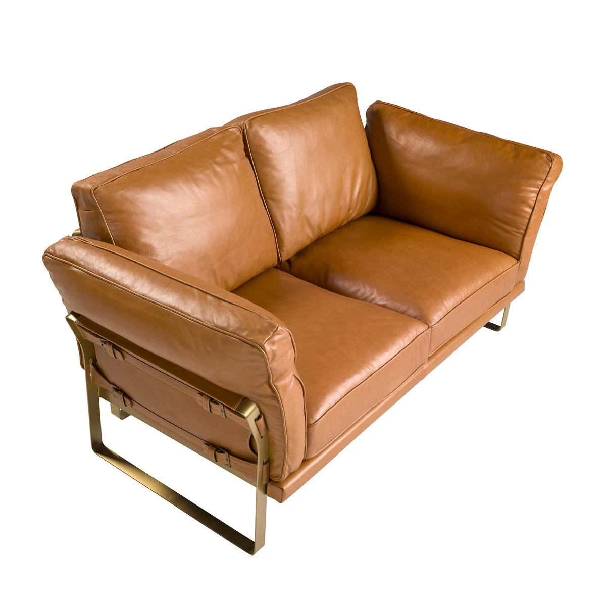SOFA Klassisch Kamel Gold 160/90/84 - Braun, Leder (160/84/90cm) - ANGEL CERDA