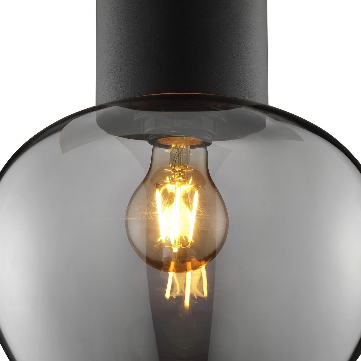 LED DECKENLEUCHTE Ligari Schwarz/Rauchglas 23/23/27,5 cm - Multicolor, Glas (23/23/27.5cm) - Brilliant