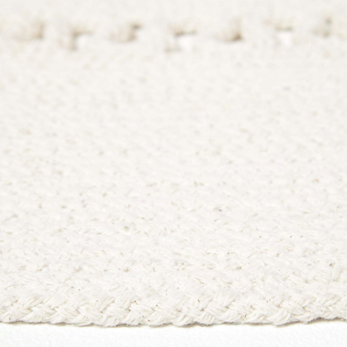 TEPPICH geflochten rund mit Häkel-Muster 120 cm - Creme, Textil (120/120cm) - Homescapes