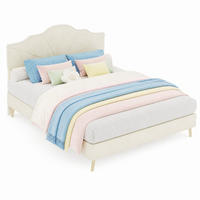 POLSTERBETT 140/200 mit weichem Kopfteil ohne Hebestange, in Beige - Beige, Holzwerkstoff/Textil (140/200cm) - EVRYAE