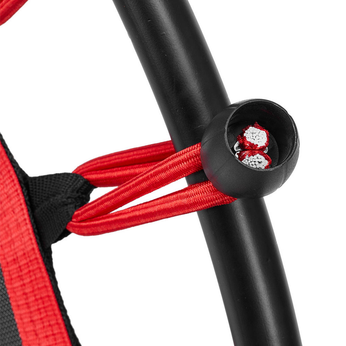 40-ZOLL-RUNDTRAMPOLIN mit Gummiseilen aus Stahl, Oxford-Gewebe, Gummiseile in Schwarz Rot Langlebig und sicher Stabil und leise 25 x 101 x 101cm - Schwarz, Metall (101/101cm) - Livingandhome