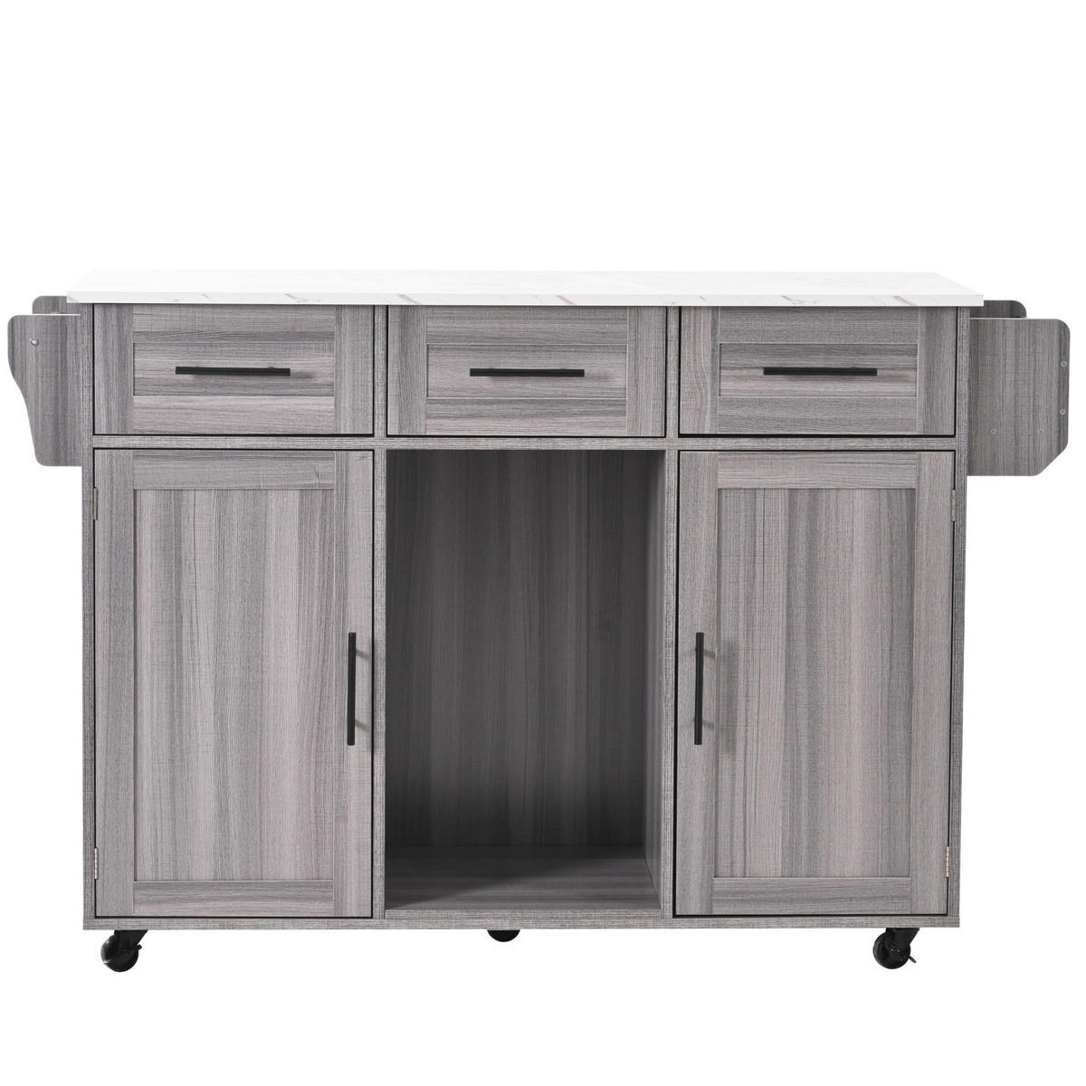 SERVIERWAGEN mit klappbarer Tischplatte 139 x 46(71) x 91,5 cm Grau MDF - Grau, Holz (46/91.5/139cm) - Beauniv