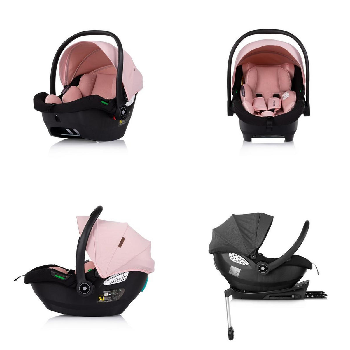 BABYSCHALE i-Size Duo Smart pink Gruppe 0+, Kissen, verstellbare Kopfstütze - Rosa, Kunststoff (40/58/66cm) - Chipolino
