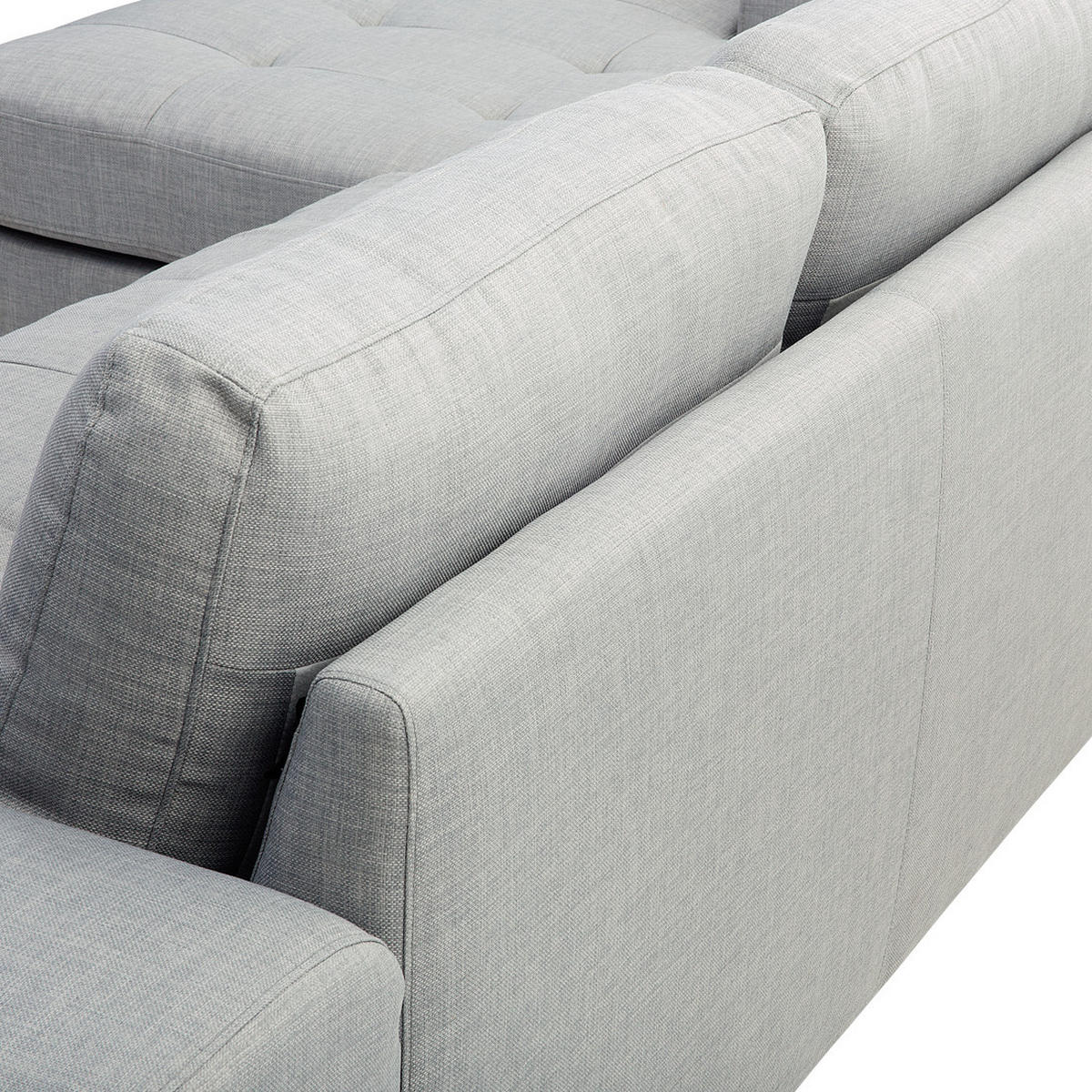 4-SITZER-ECKSOFA Polyester Grau Kiruna - Hellgrau, Textil (290/148cm) - Beliani