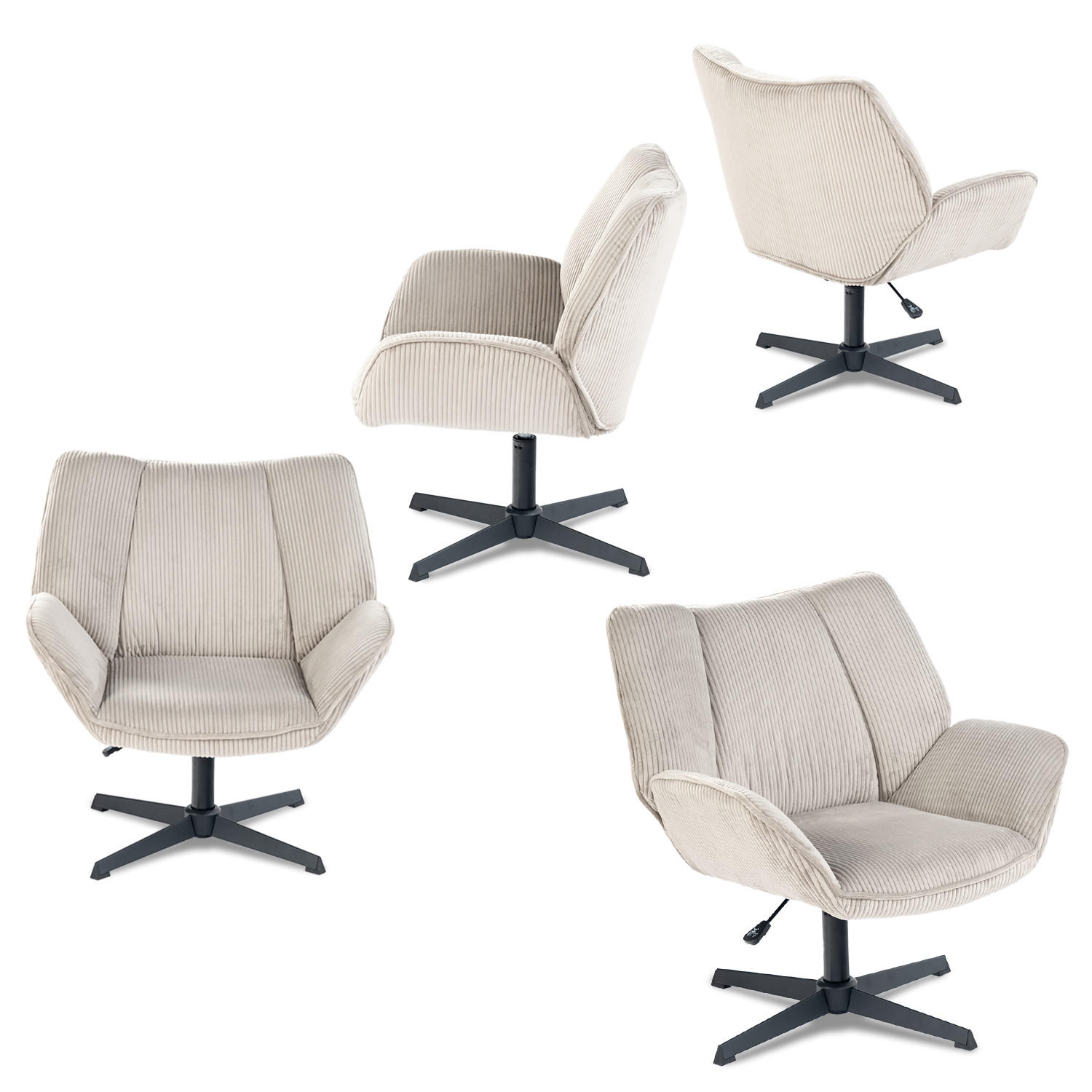 DREHESSEL 4er Set in Taupe - Taupe, Textil (72/90.5/66.5cm) - Meubles Cosy