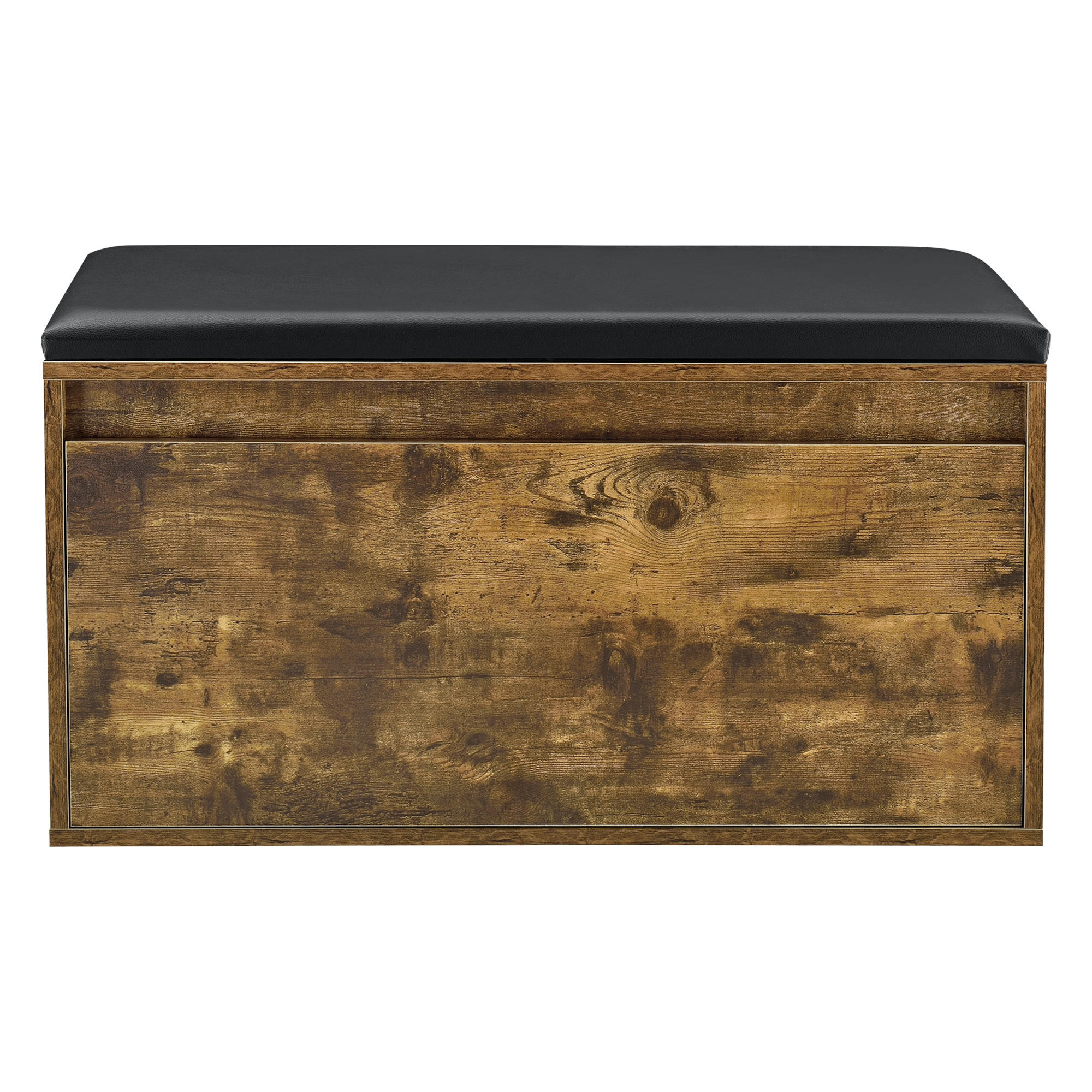 SCHUHBANK Degerfors - Schwarz/Braun, Holzwerkstoff/Kunststoff (39/45/80cm) - [en.casa]