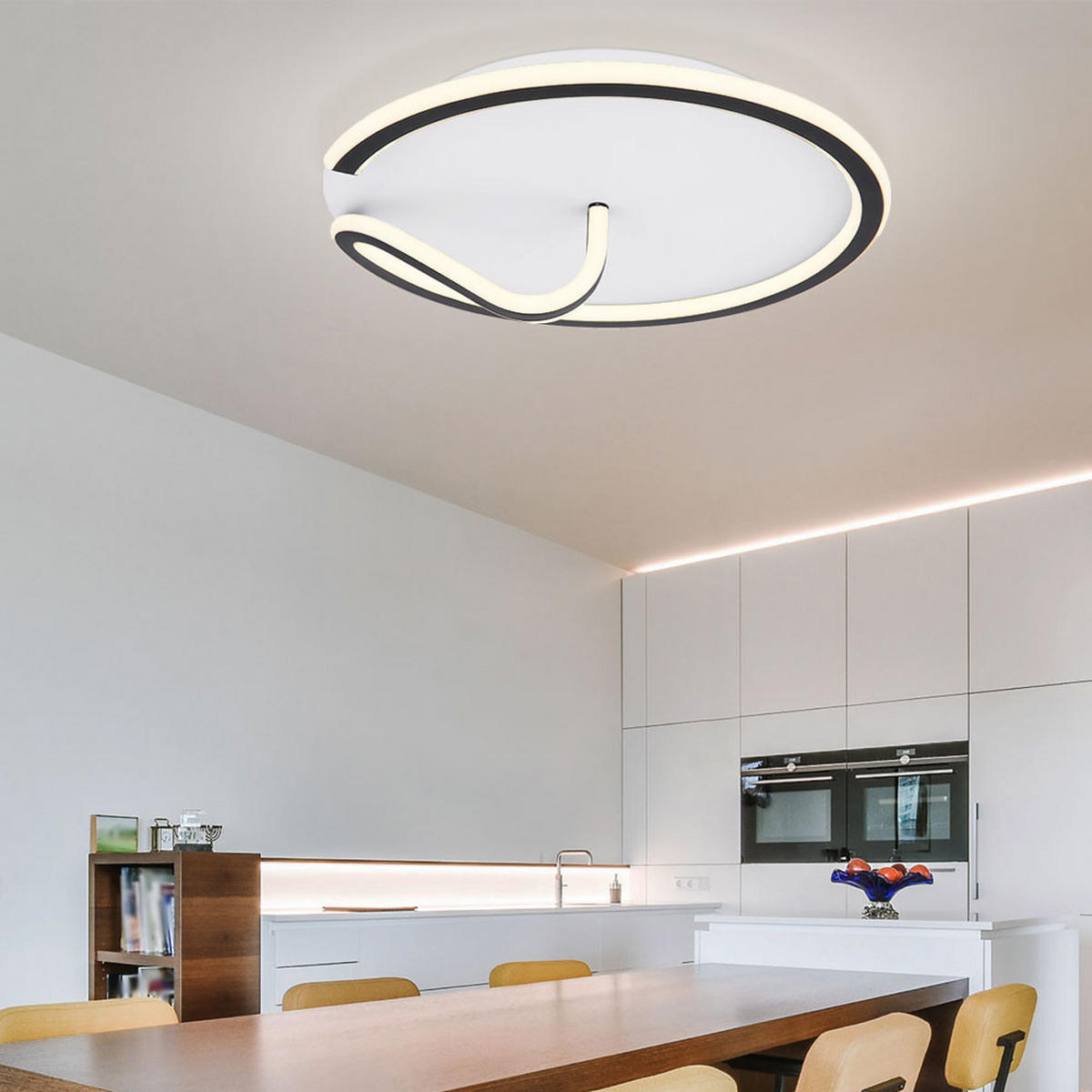 LED DECKENLEUCHTE Metall Schwarz Opal - Schwarz, Metall (41/41/13cm) - Globo Lighting