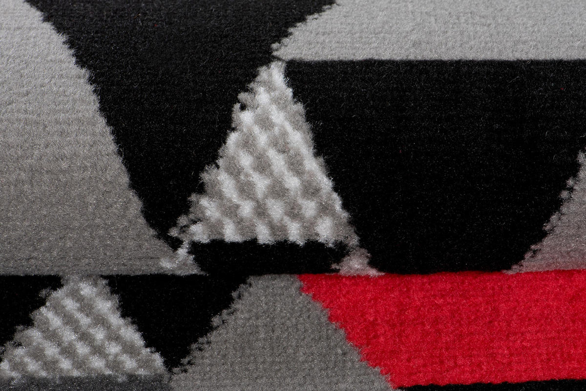 LÄUFER MAYA Grau Rot 70/1200 cm - Rot, Textil (70/1200cm) - Tapiso