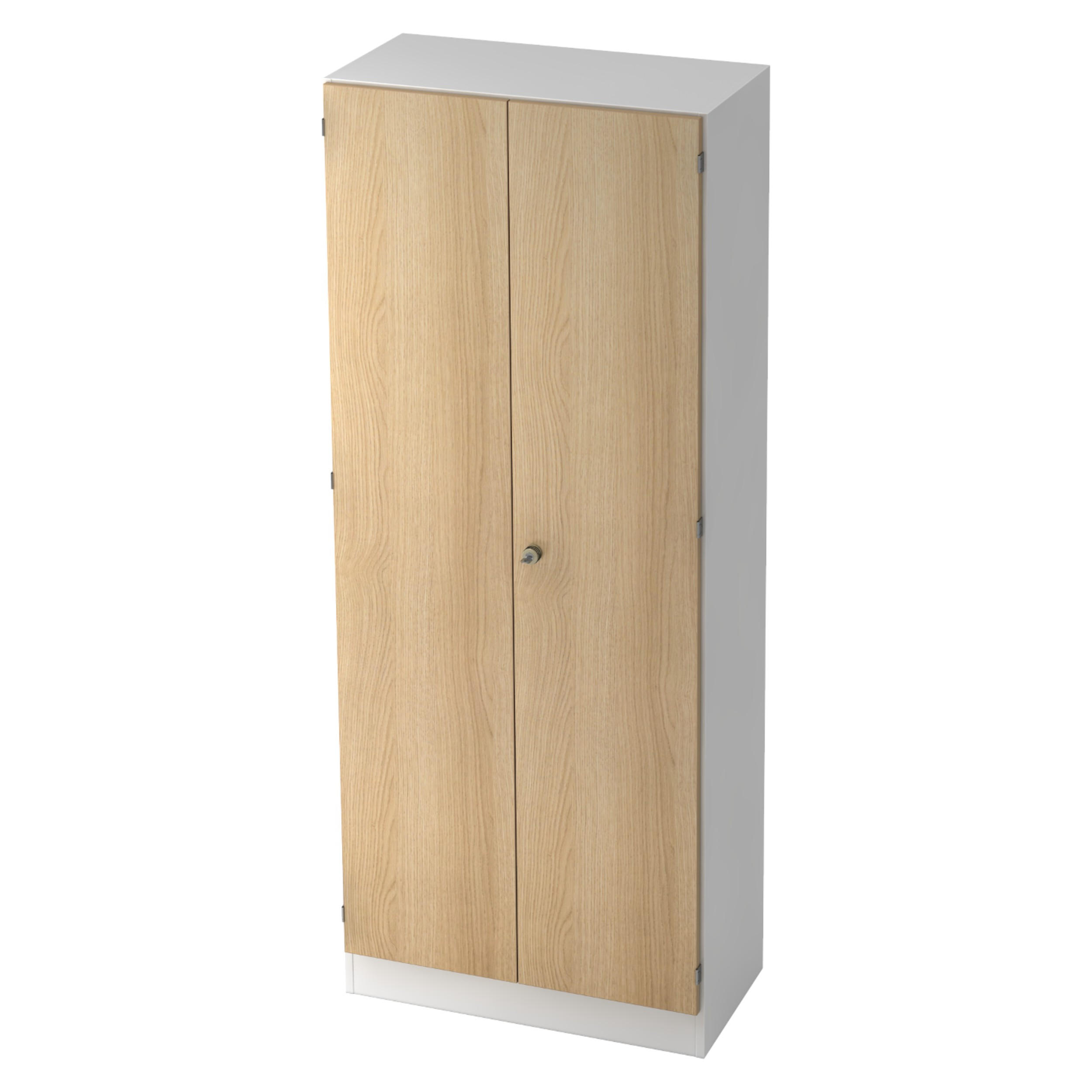 bümö Garderobenschrank Weiß, Eiche 80x200.4x42 cm