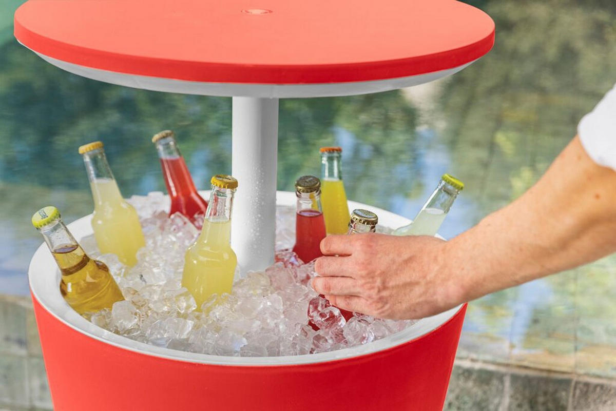 BEISTELLTISCH Cool Bar - Rot, Kunststoff (49.5/49.5/57cm) - Keter