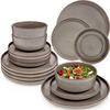 TAFELSERVICE KAIRO GRAPHIT - 18 teilig aus Steingut - Braun, Keramik (40/50/40cm) - Sänger