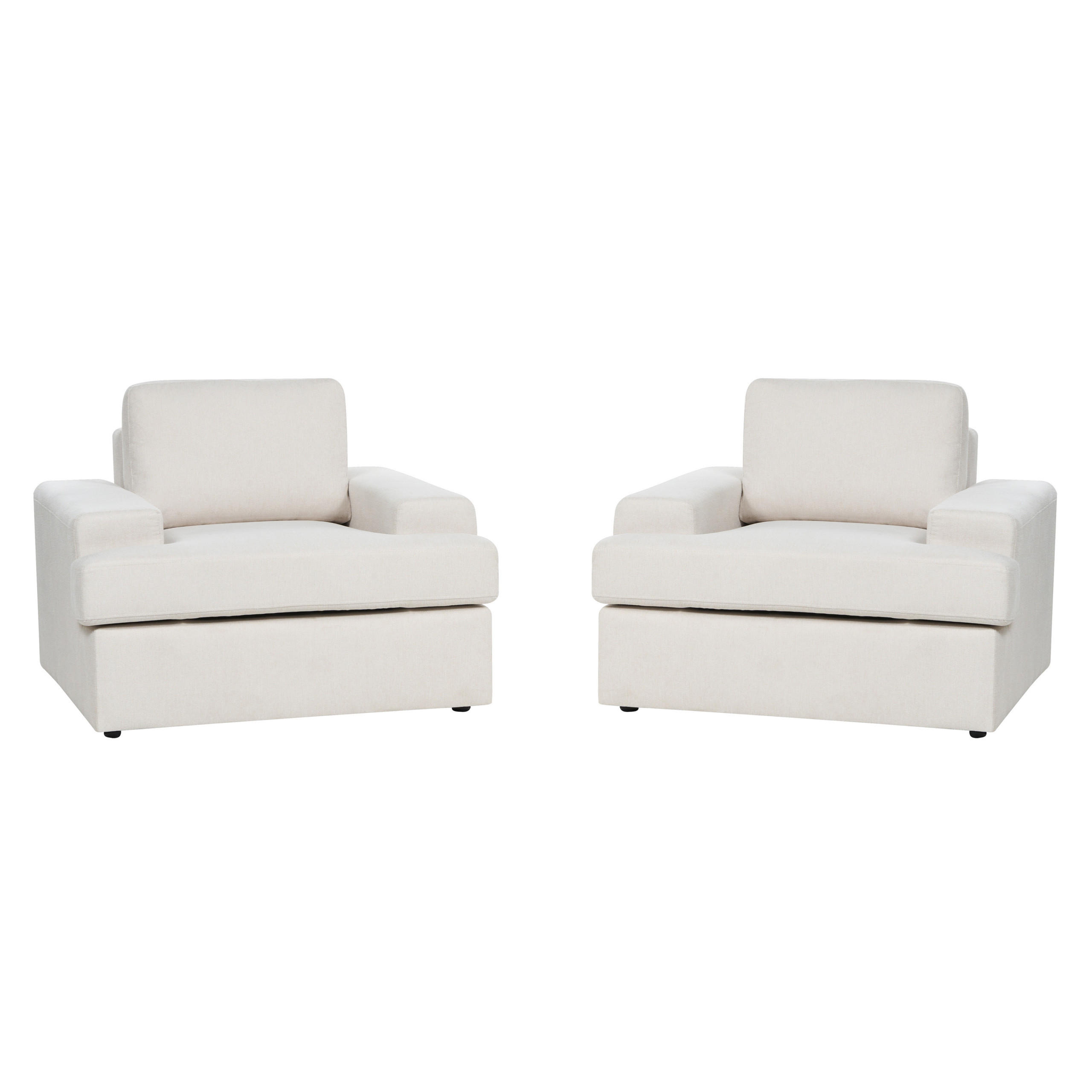 SESSEL 2er-Set hellbeige Alla - Beige, Textil (108/85/103cm) - Beliani