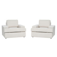 SESSEL 2er-Set hellbeige Alla - Beige, Textil (108/85/103cm) - Beliani