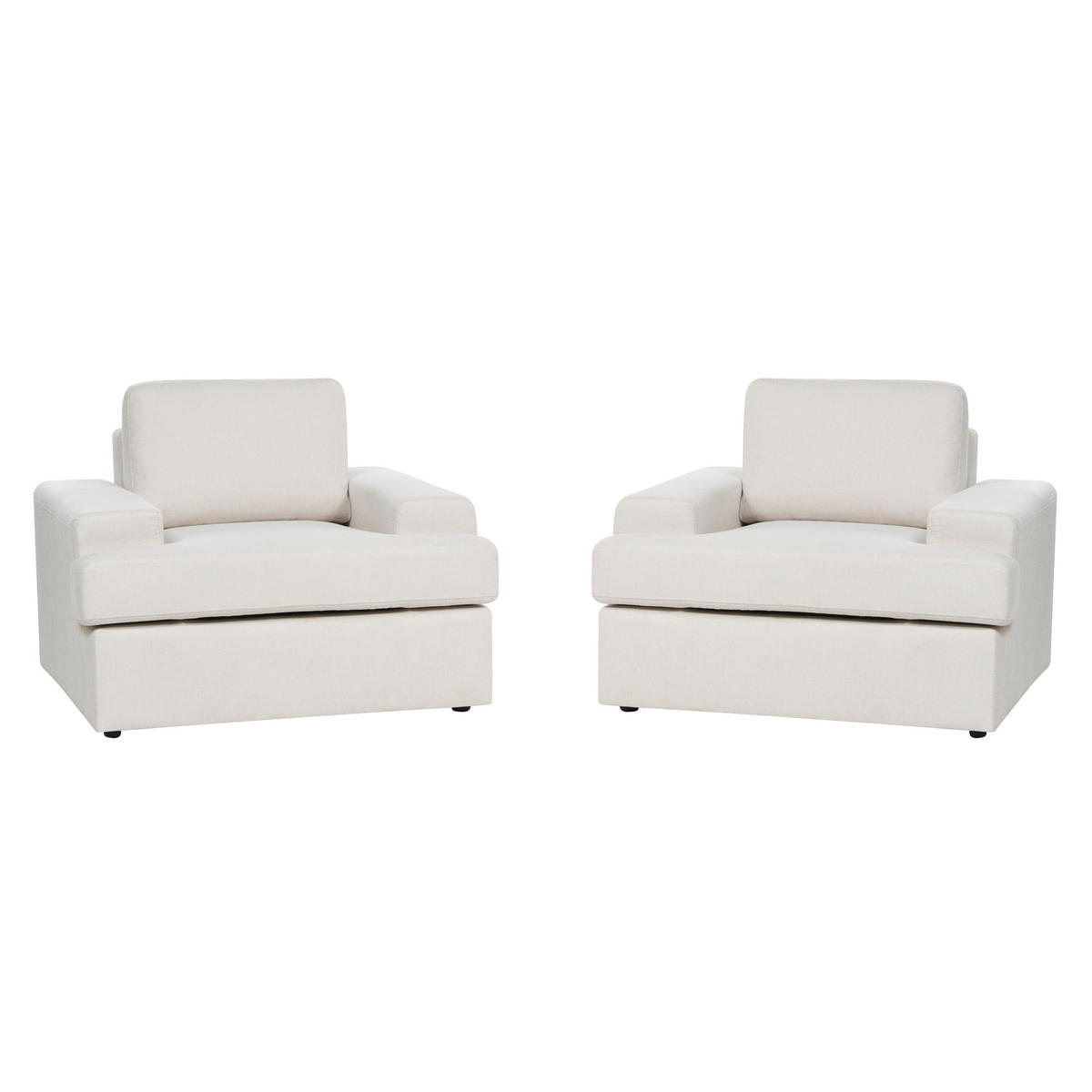 SESSEL 2er-Set hellbeige Alla - Beige, Textil (108/85/103cm) - Beliani